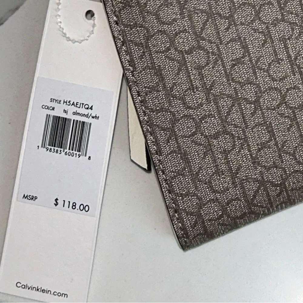 NWT Calvin Klein | Brown & White Monogram Crossbody Bag - Picture 14 of 14